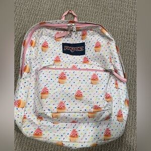 JanSport Kids Cupcake Sprinkle Backpack - White and Pink